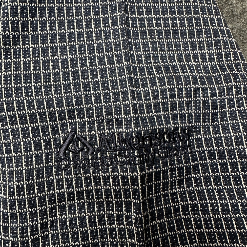 Byron Nelson Eleven Straight Mens Large Polo Shirt Navy Blue Grid Cotton Golf - Picture 6 of 13